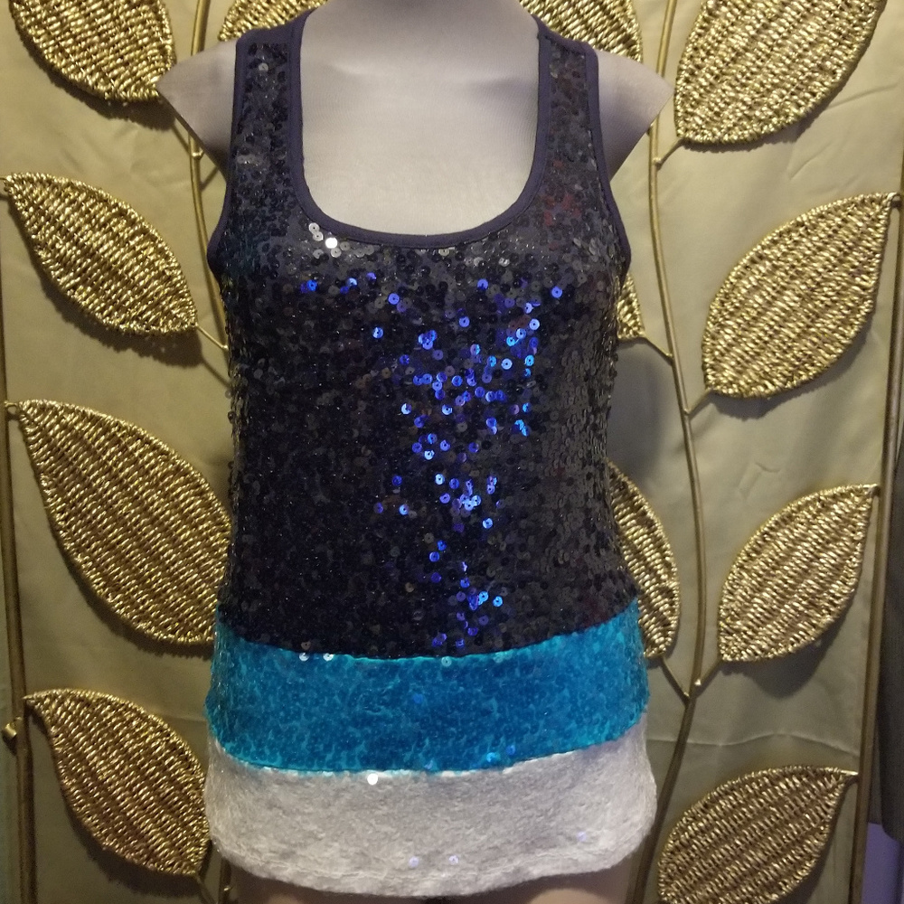 Ladies Studio Y Sequin Tank Top Sz Small